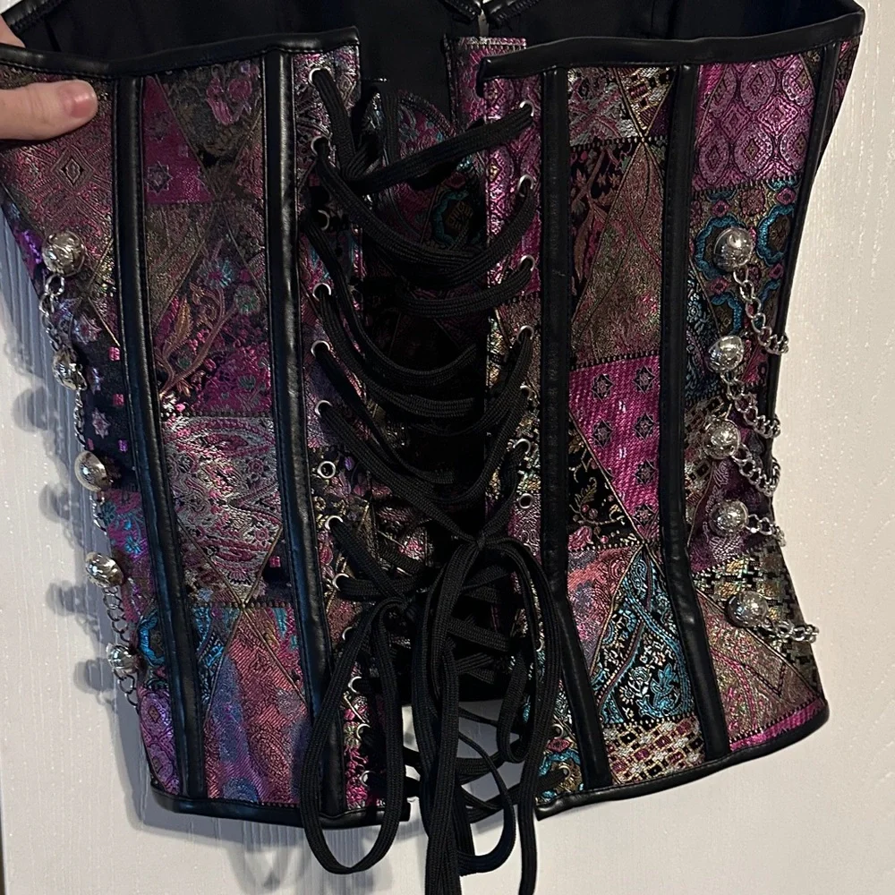 Elegant Multicolor Corset Crop Top - Picture 3 of 5